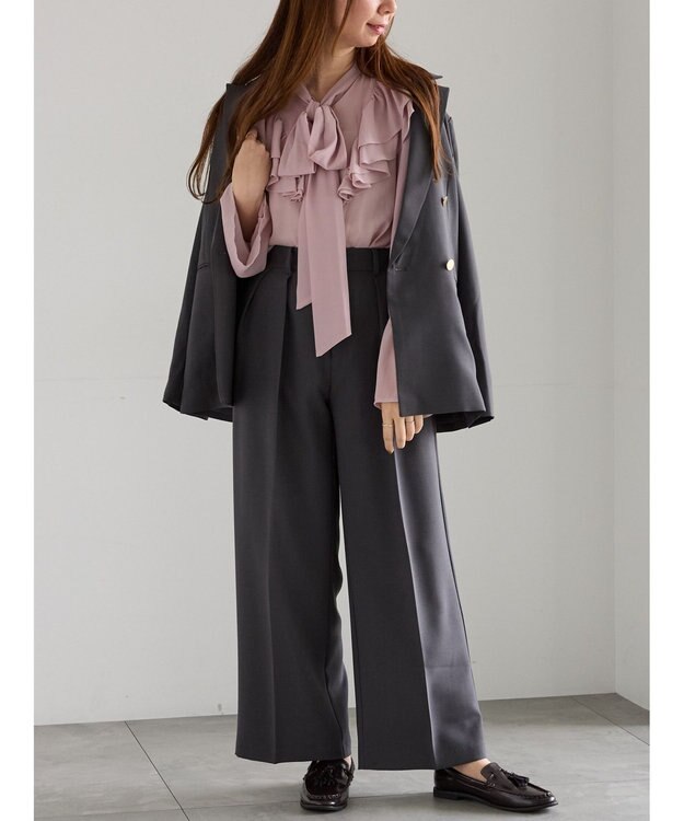 Te chichi ボウタイチュニックフリルブラウス《2025Autumn catalog vol.2 item》 ピンク