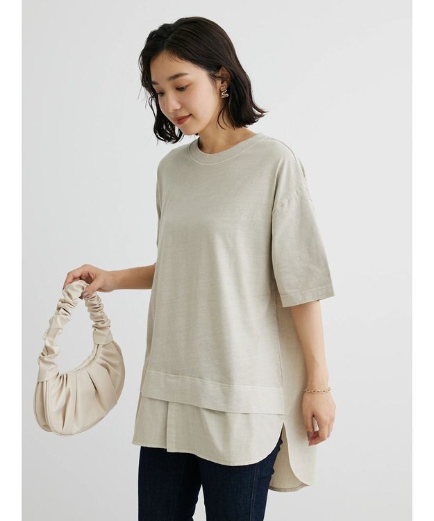 Green Parks ピグメントドッキングチュニック Light Beige