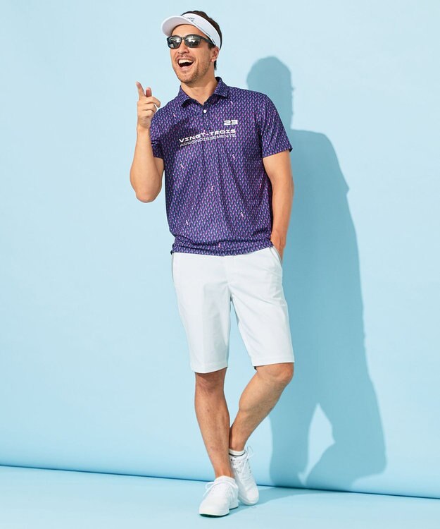 23区GOLF 【MEN】【接触冷感・UVケア・吸水速乾】アイス柄 ポロシャツ ネイビー系5