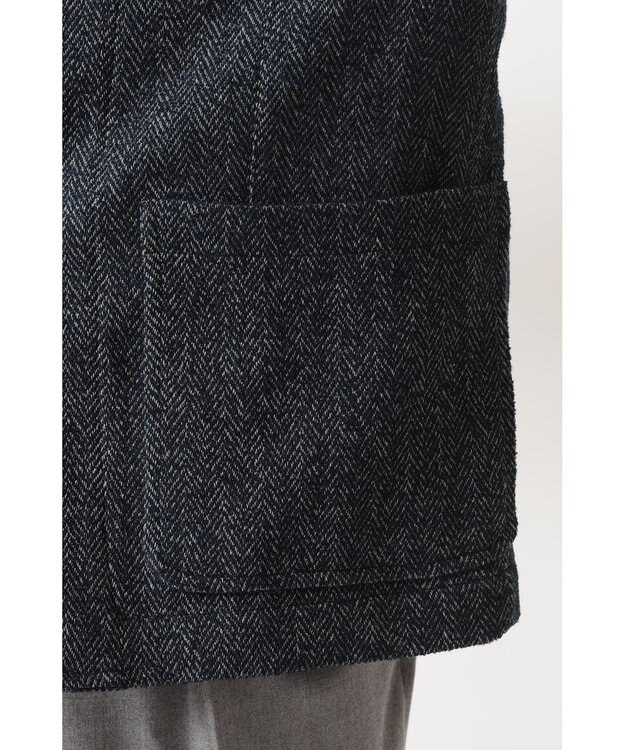 DAKS 軽量ヘリンボーン カジュアルテーラードブレザー チャコールグレー