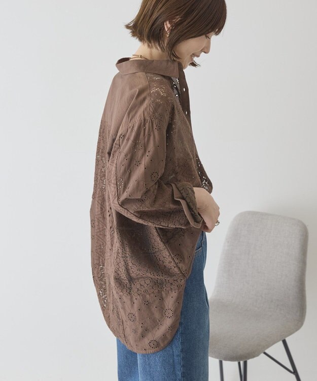 AMERICAN HOLIC レースパッチワークシャツ Off White