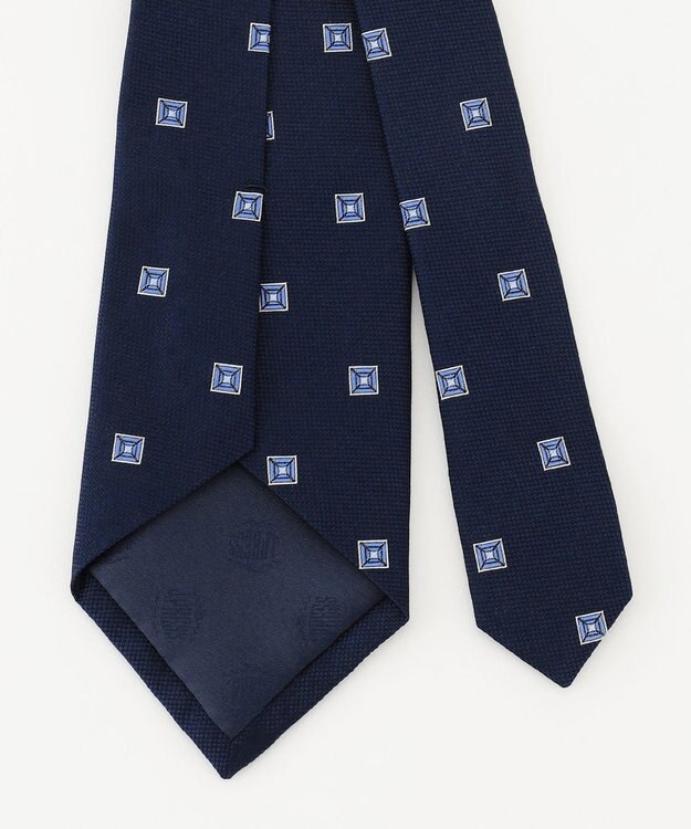 J.PRESS MEN 【定番】ブロック小紋ネクタイ ネイビー系7