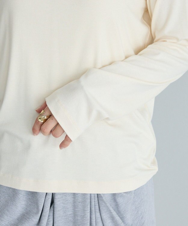 CRAFT STANDARD BOUTIQUE ハイネックハーフボタンプルオーバー Off White