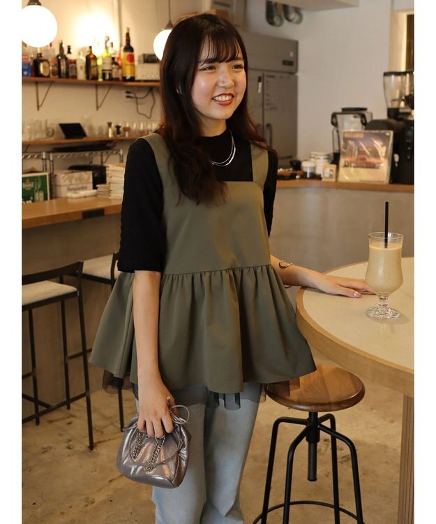 AMERICAN HOLIC チュールレイヤードキャミ Khaki