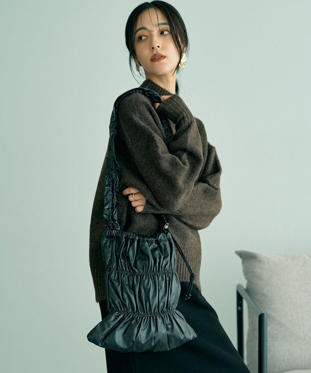 YECCA VECCA 【CONTROL FREAK】ギャザー2WAYバッグ Black