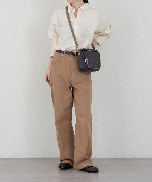 russet 【2025AW新作】キルティングスクエアショルダーバッグ(SF-257) Charcoal