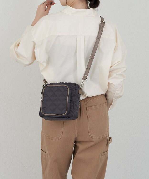 russet 【2025AW新作】キルティングスクエアショルダーバッグ(SF-257) Charcoal