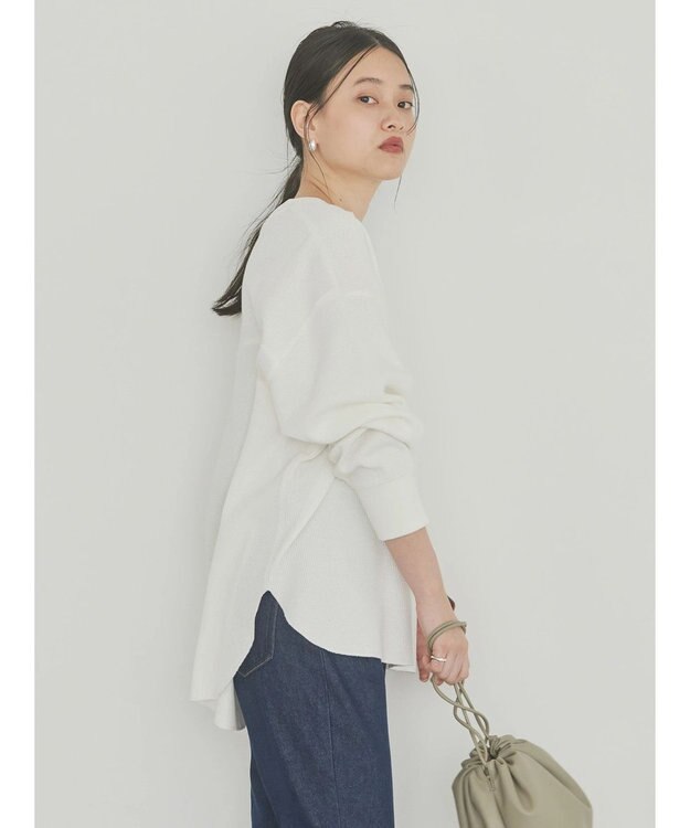 AMERICAN HOLIC スキッパーワッフルプルオーバー Off White