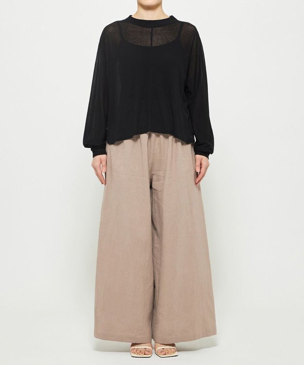 uncrave シアーハイツイストリブ ドルマントップス ブラック