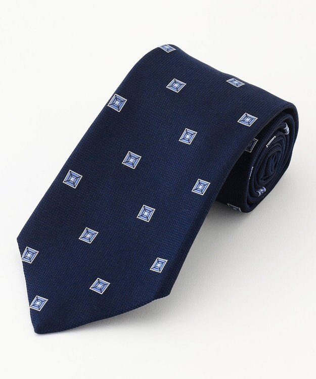 J.PRESS MEN 【定番】ブロック小紋ネクタイ ネイビー系7