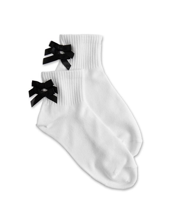 WEGO Wリボンアンクルソックス ホワイト