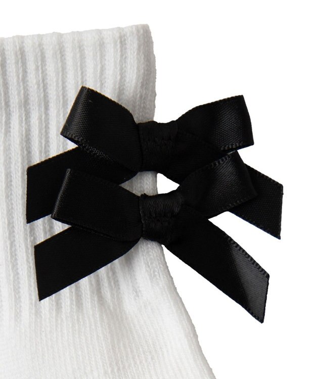 WEGO Wリボンアンクルソックス ホワイト