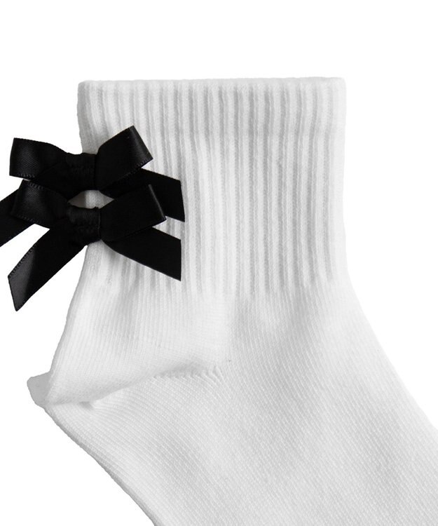 WEGO Wリボンアンクルソックス ホワイト