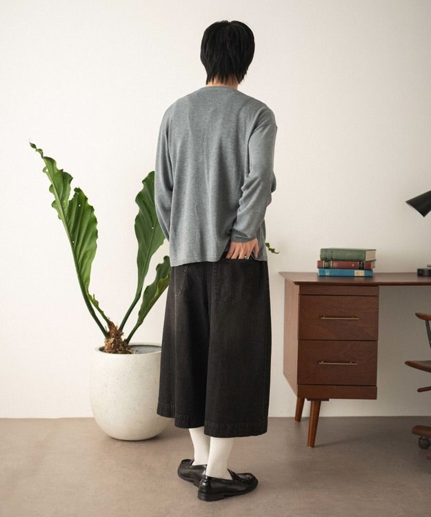 WEGO クロップドワイドデニムパンツ デニムブラックソノタ