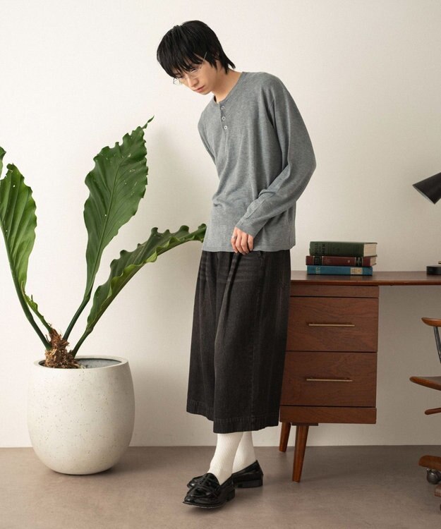 WEGO クロップドワイドデニムパンツ デニムブラックソノタ