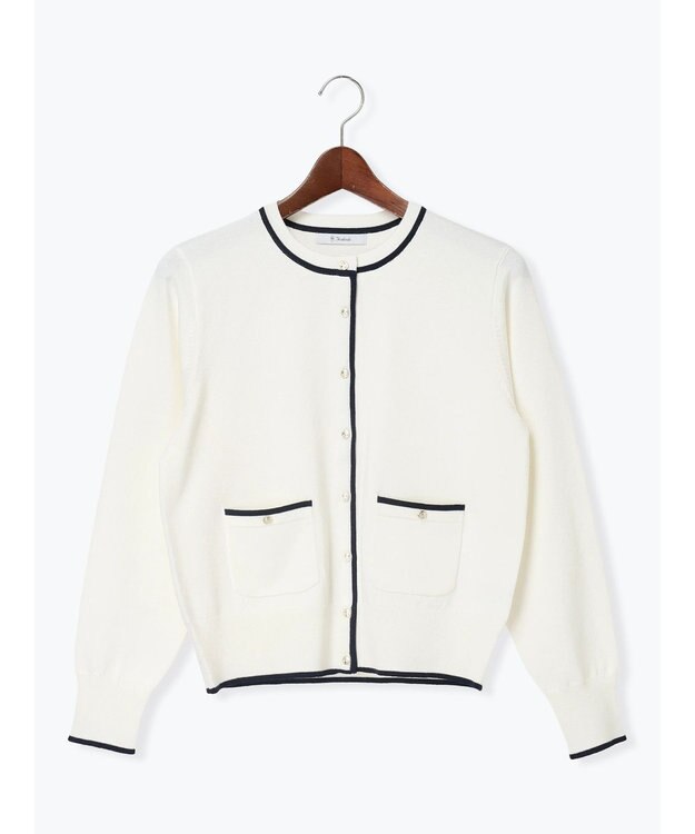 Te chichi ポケット付きクルーネックカーディガン オフホワイト