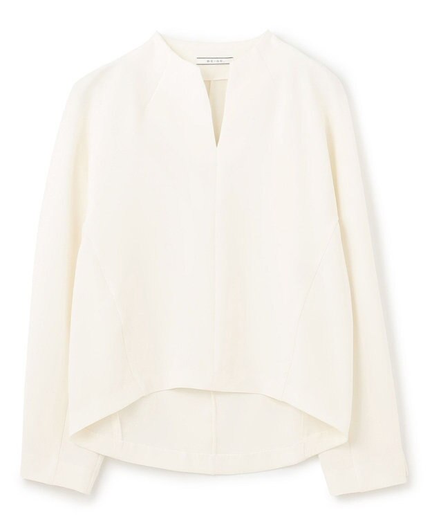 BEIGE， 【洗える】RUE / スリットネックフォルムブラウス Meringue