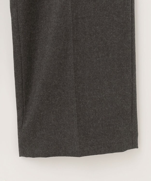 自由区 【洗える】ウォッシャブルハイカウントフラノ ストレートパンツ グレー系