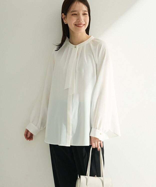 Green Parks Ｏ．２ｗａｙボウタイブラウス Ecru