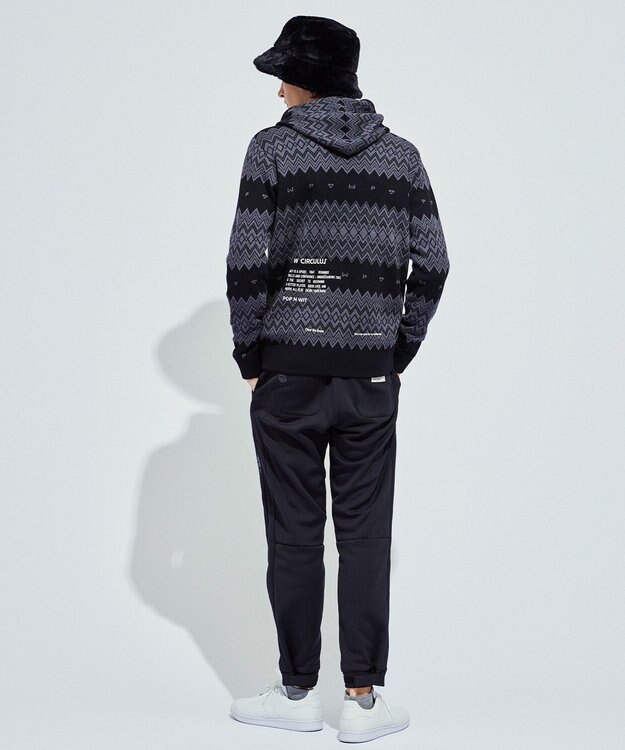 PW CIRCULUS 【手洗い可】【MEN】フェアアイルニットフーディ ブラック系5