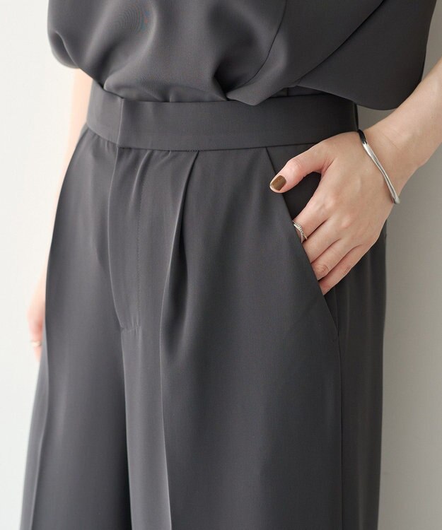 YECCA VECCA 【接触冷感】COOLスリットワイドパンツ Charcoal Gray