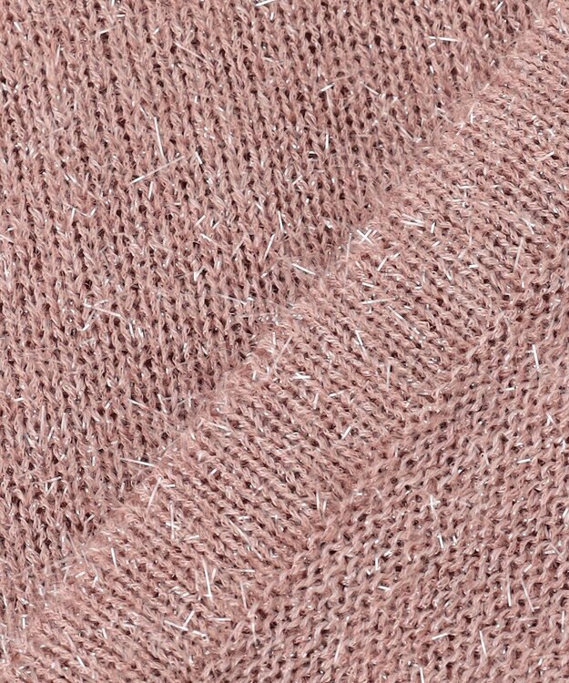 Feroux 【洗える】ラメシャギー カーディガン ピンク系