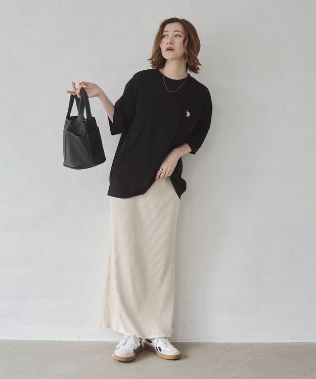 WEGO 【ユニセックス着用ITEM/MLサイズ展開】U.S. POLO ASSN.別注 接触冷感T（SS） ブラック