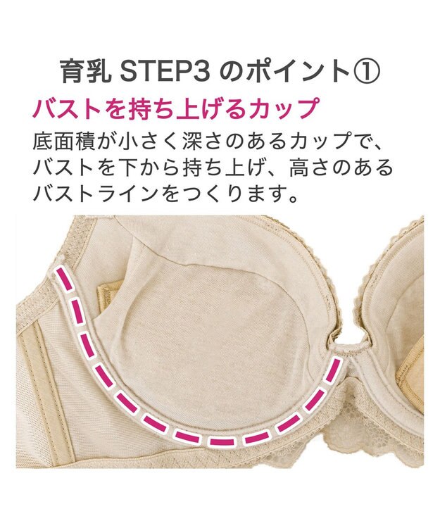 BRADELIS New York 【BRADELIS New York ブラデリス】ジャクリーンステップ3ブラ24A1 育乳補整 補正 ブラジャー 下着 幅狭ワイヤーでバストを整える シャンパンベージュ