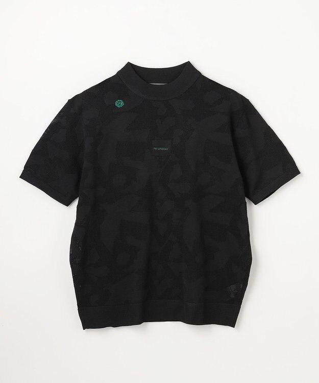 PW CIRCULUS 【MEN】ＤＯＶＥモチーフ ニットモックネック ゴルフ ブラック系