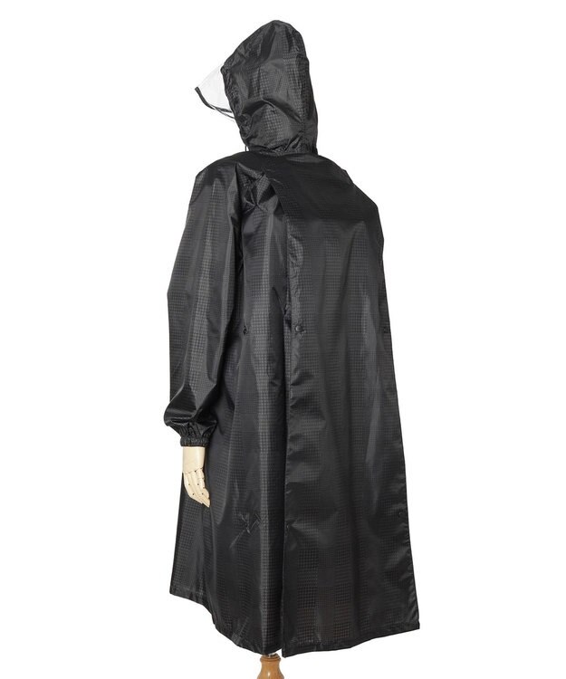 MOONBAT FLAT PURE レインコート チェック柄 リュック対応 ユニセックス 収納袋付き チャコールグレー