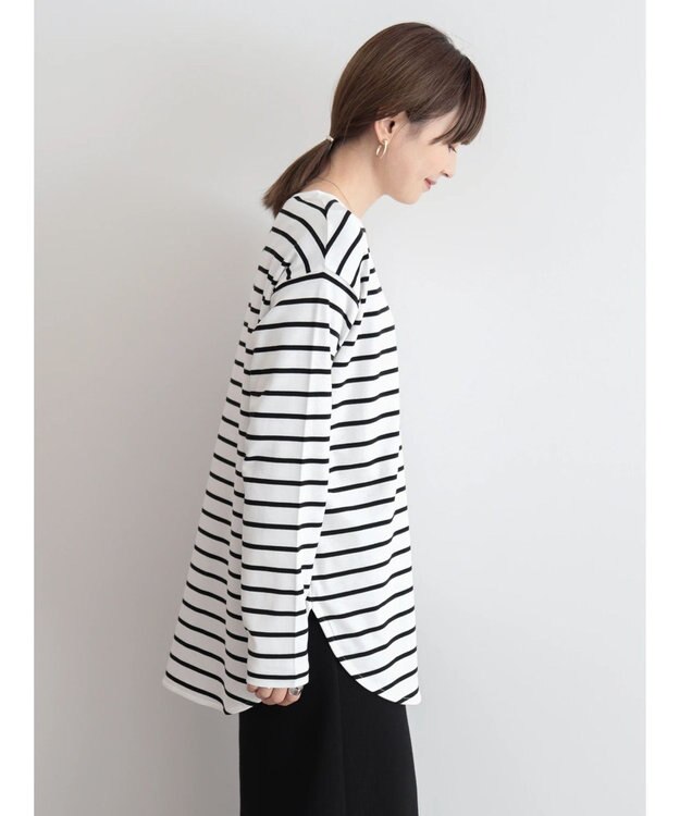 AMERICAN HOLIC Ｄａｉｌｙ！　ラウンドカットチュニック Border Black