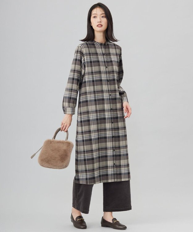 J.PRESS LADIES 【洗える】ハイブリッドAIRDUROY ワイド パンツ グレー系