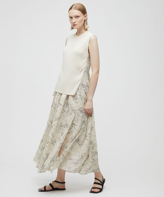 BEIGE， 【S-size】GINGKO / ドッキングニット Ecru