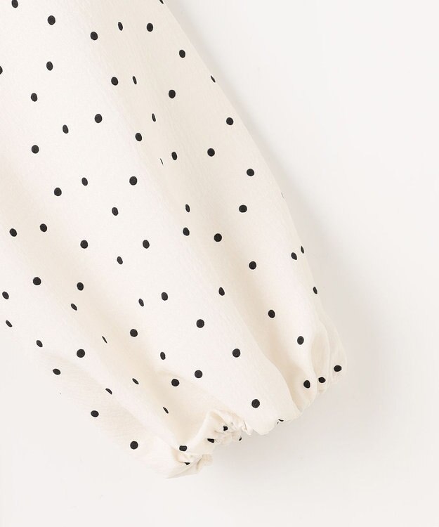 ANY ポコポコバルーン袖ブラウス オフ×ブラックドット