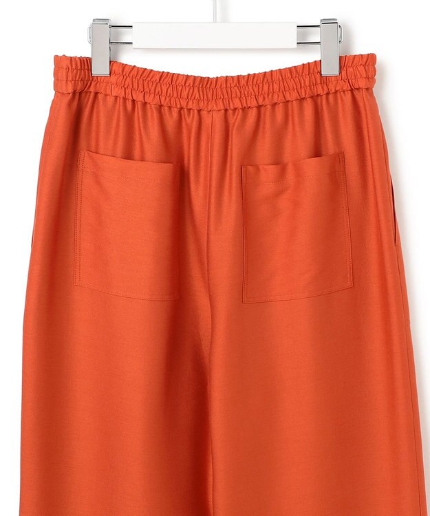 ICB 【洗える】ウールワッシャーツイル ワイドストレートパンツ オレンジ系