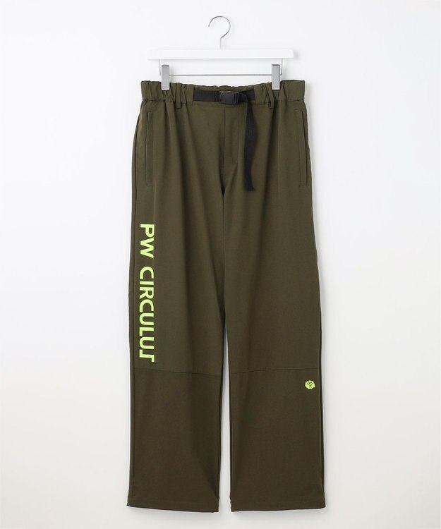 PW CIRCULUS 【裾スピンドル付 / 伸縮性あり 】【MEN】ベルト付 ヘムスピンドルパンツ カーキ系