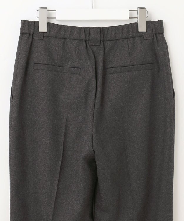 自由区 【洗える】ウォッシャブルハイカウントフラノ ストレートパンツ グレー系