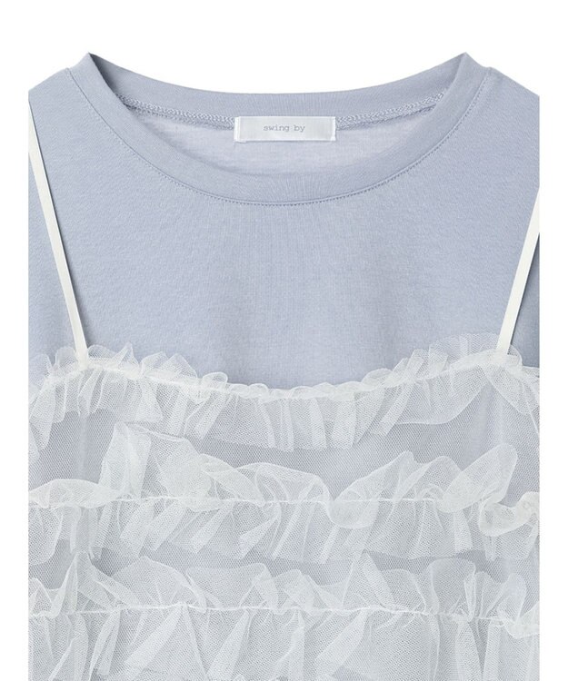 Green Parks ・ｓｗｉｎｇ　ｂｙ　ＳＥＴ２点チュールビスチェ＆フレンチＴ Sax