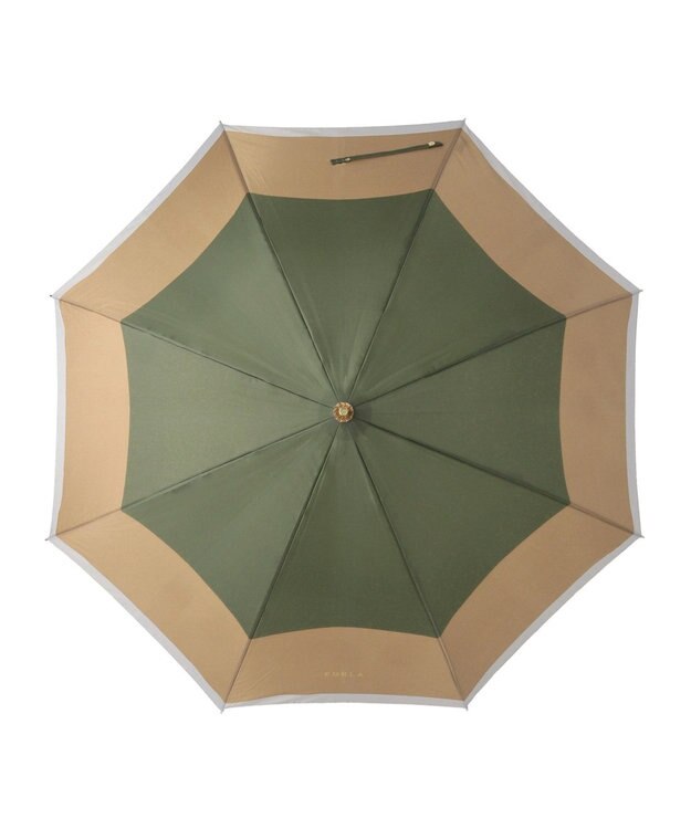 MOONBAT FURLA 長傘 カラーボーダー 耐風 日本製 カーキー