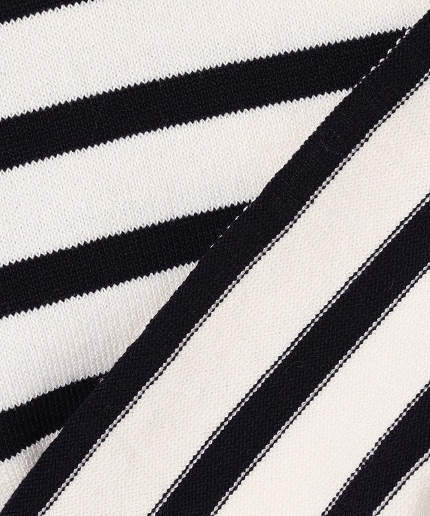 Feroux 【洗える】袖フレアボーダー ニット ホワイト系1