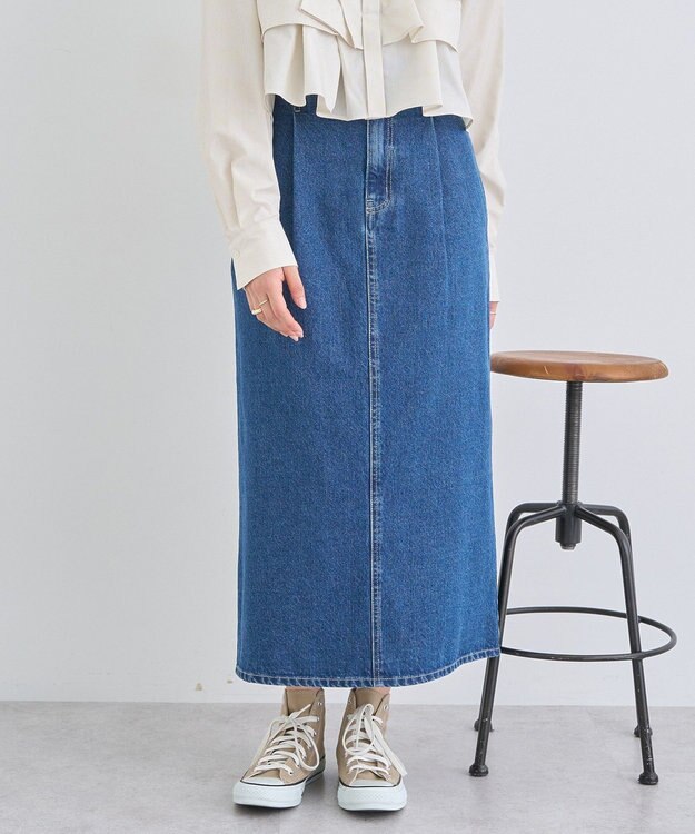 earth music&ecology ナローデニムスカート Medium Indigo