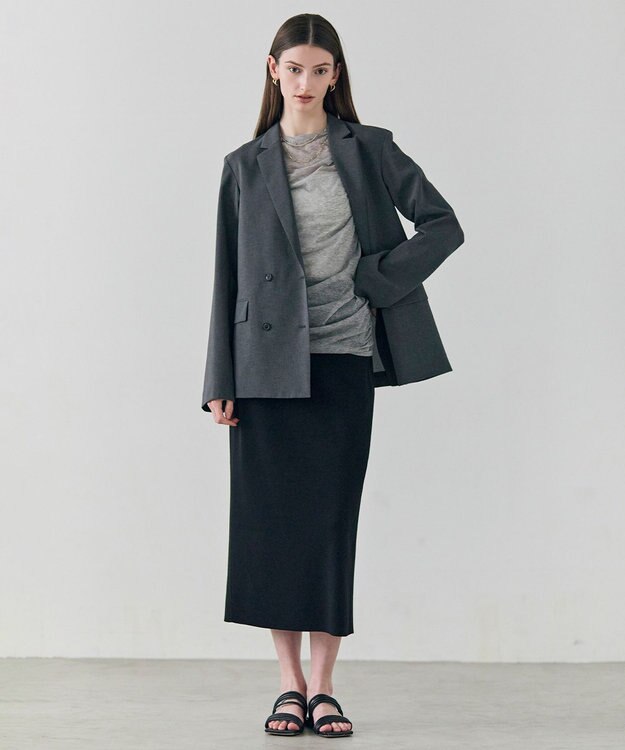 BEIGE， TOPAZ / アレンジギャザー ニット L.Grey