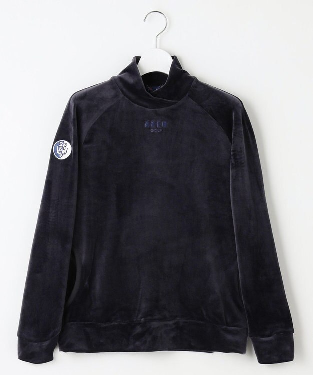 23区GOLF 今シーズンのイチオシ【WOMEN】ベロア ショールモックネック ネイビー系