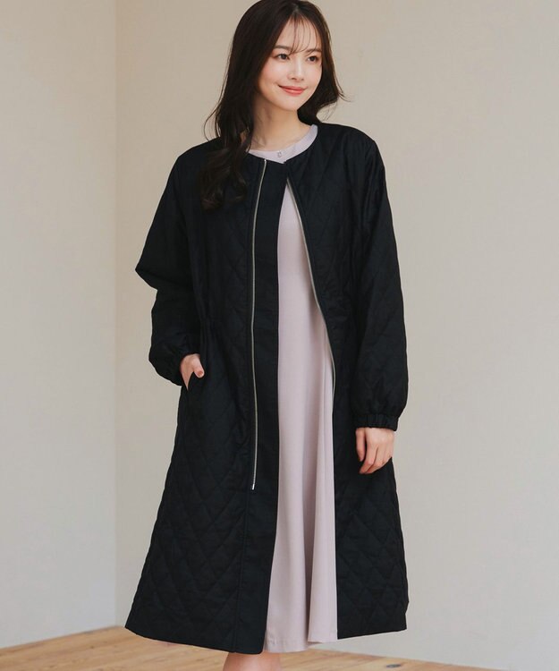 Tiaclasse 中綿キルティングコート ブラック