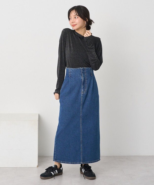 earth music&ecology ナローデニムスカート Medium Indigo