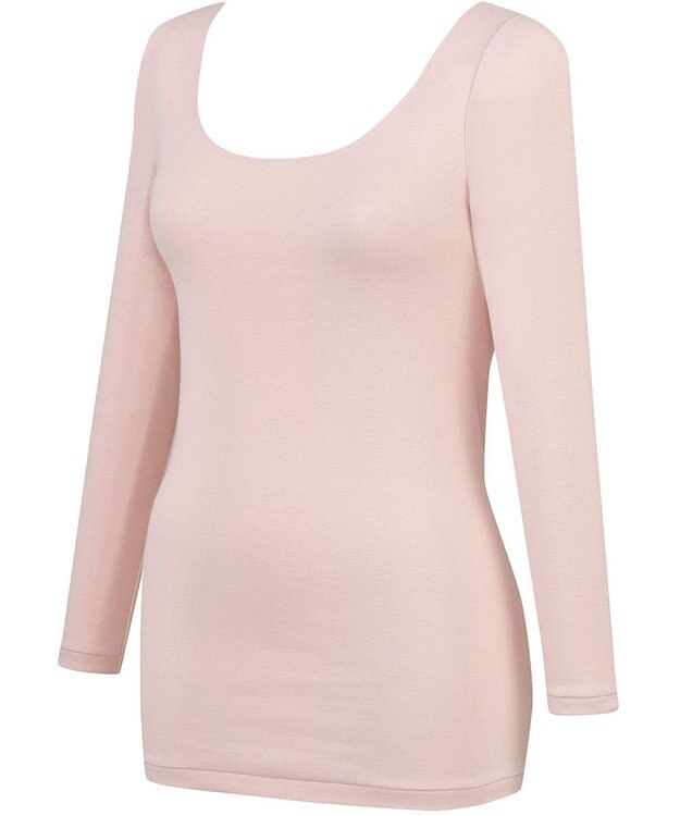 Wing あったかインナー オーガニックコットン混 やわらかくやさしい肌ざわり 【綿の贅沢オーガニック】 綿混 保温性 8分袖 長袖 秋 冬 EL4831ウイング／ワコール ラズベリー