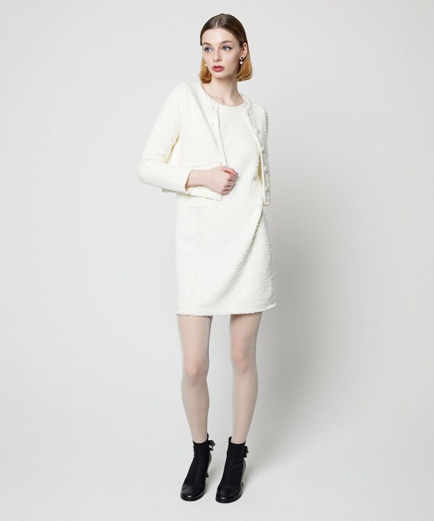 TOCCA 【洗える！】UNSNARL TWEED ドレス ホワイト系