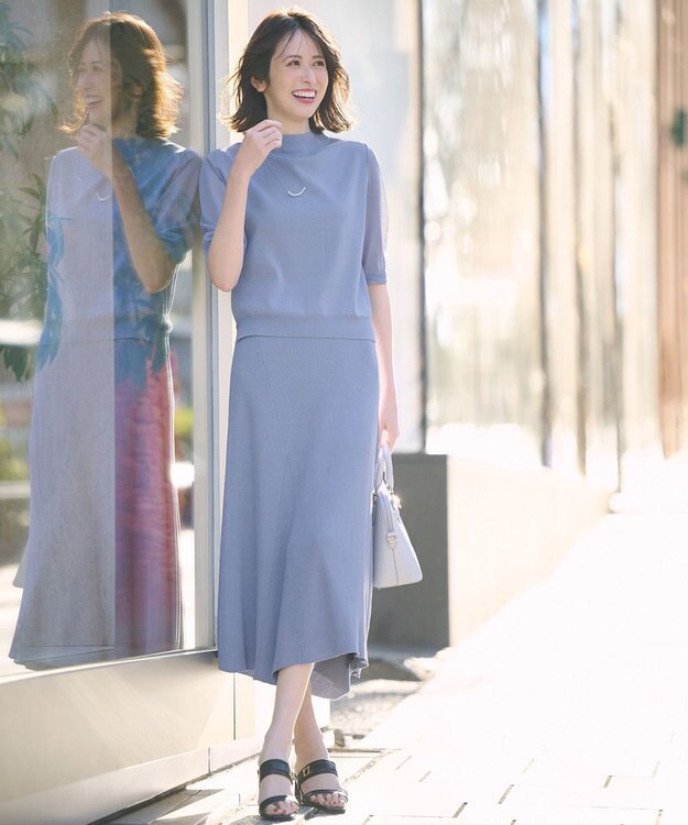 ANY SIS 【好印象企画】ニット セットアップ ライトブルー