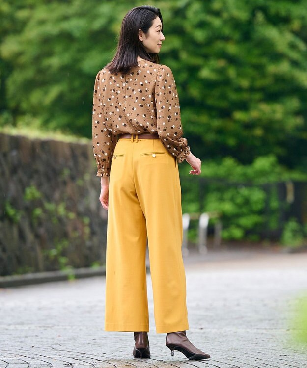 自由区 【セットアップ対応・洗える】ドットプリント ブラウス ブロンズベース