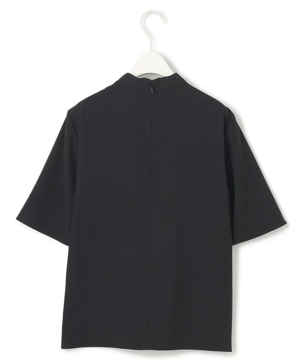 ICB L 【洗える】ストレッチジョーゼット ハイネックブラウス ブラック系